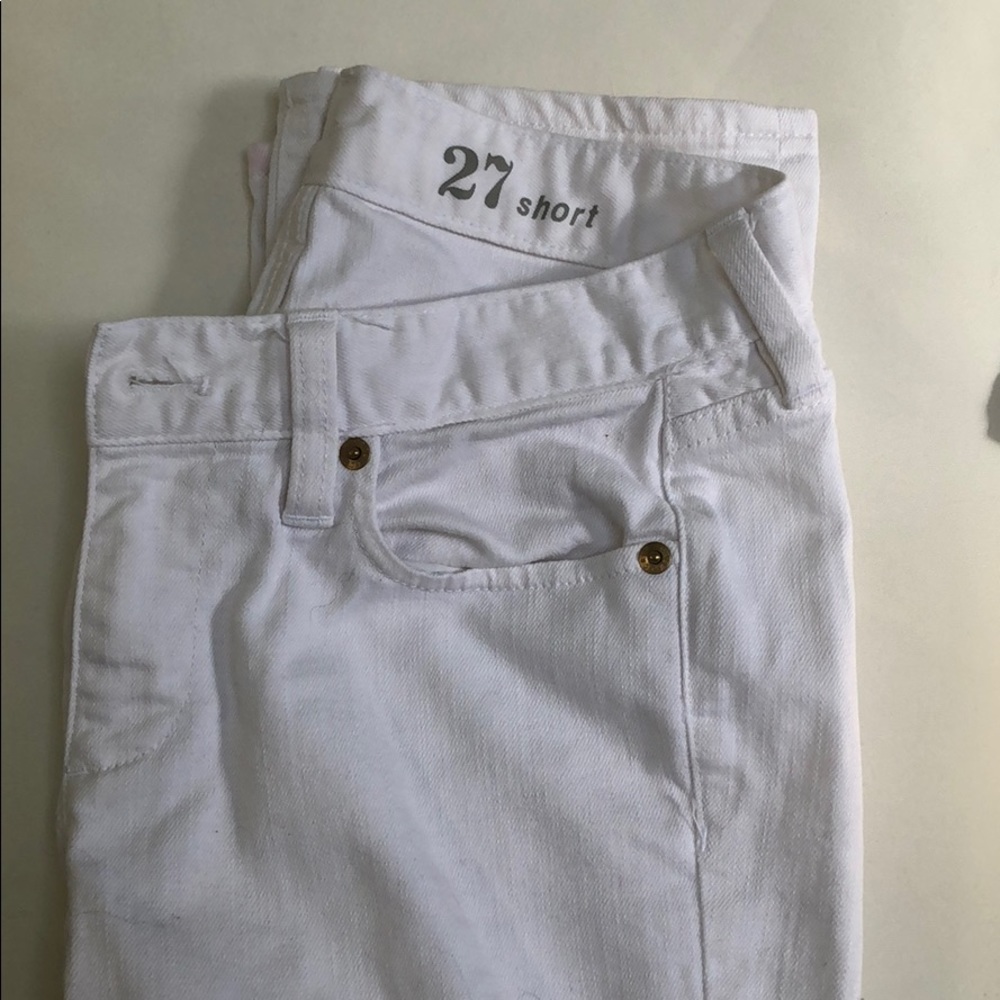 Jcrew white matchstick jeans